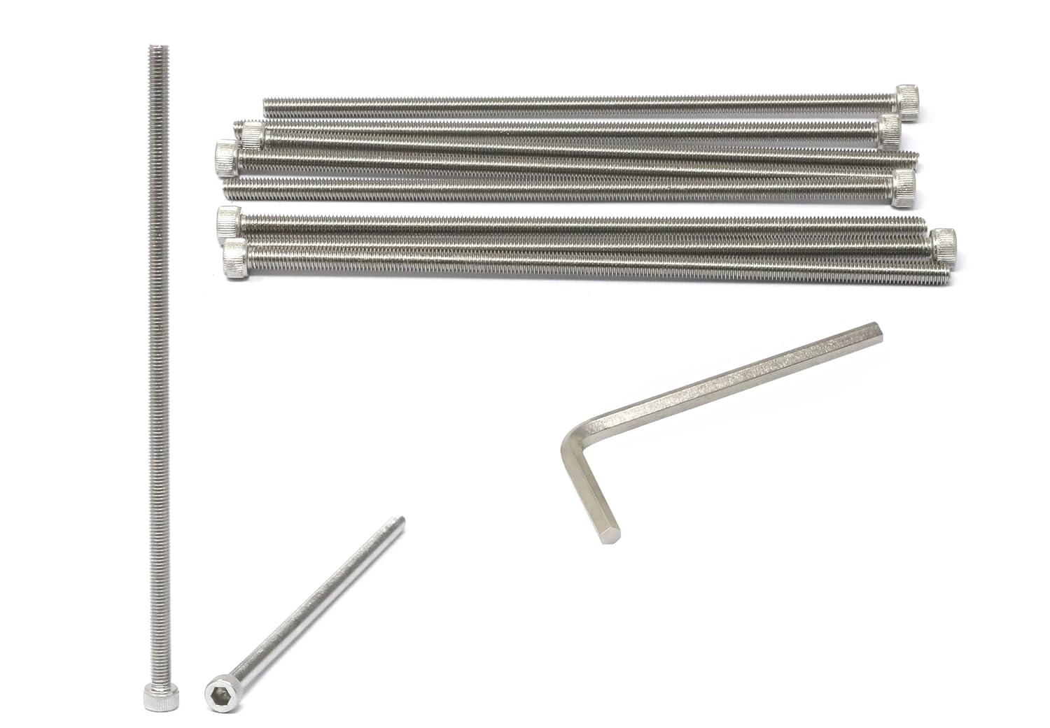 iexcell 20 Pcs M8 x 30/35/40/45/50 mm Stainless Steel 304 Hex Socket Head Cap Screws Bolts Assortment, Fully Threaded