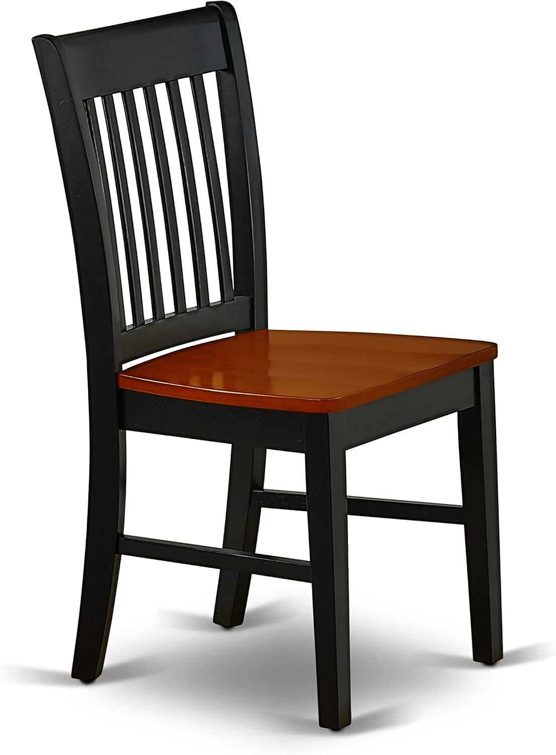 East West Furniture NFC-MAH-W Norfolk Dining Room Chairs - Slat Back Solid Wood Seat Chairs, Set of 2, Mahogany