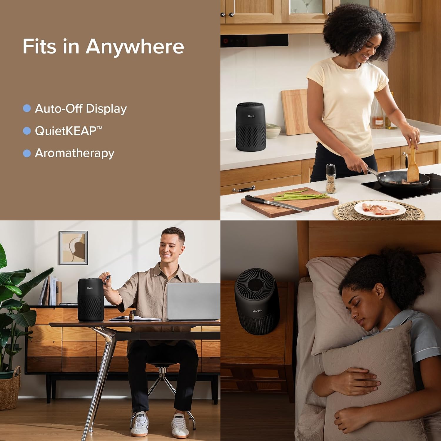 Levoit Air Purifier for Home Pets Bedroom Dorm Room, Smart & Voice Control