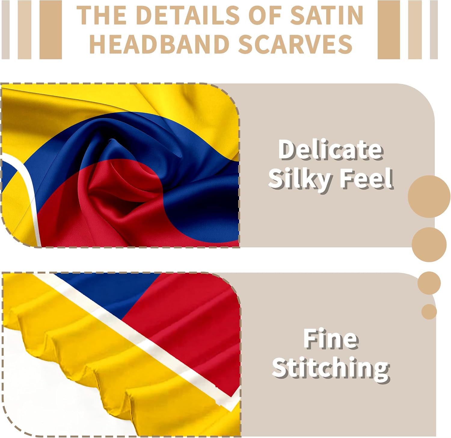 Fashion Bandana Women,Flag Silk Scarf,27.5x27.5 Large Square bandanas,Satin Hair for Sleeping,Travel,for Gift