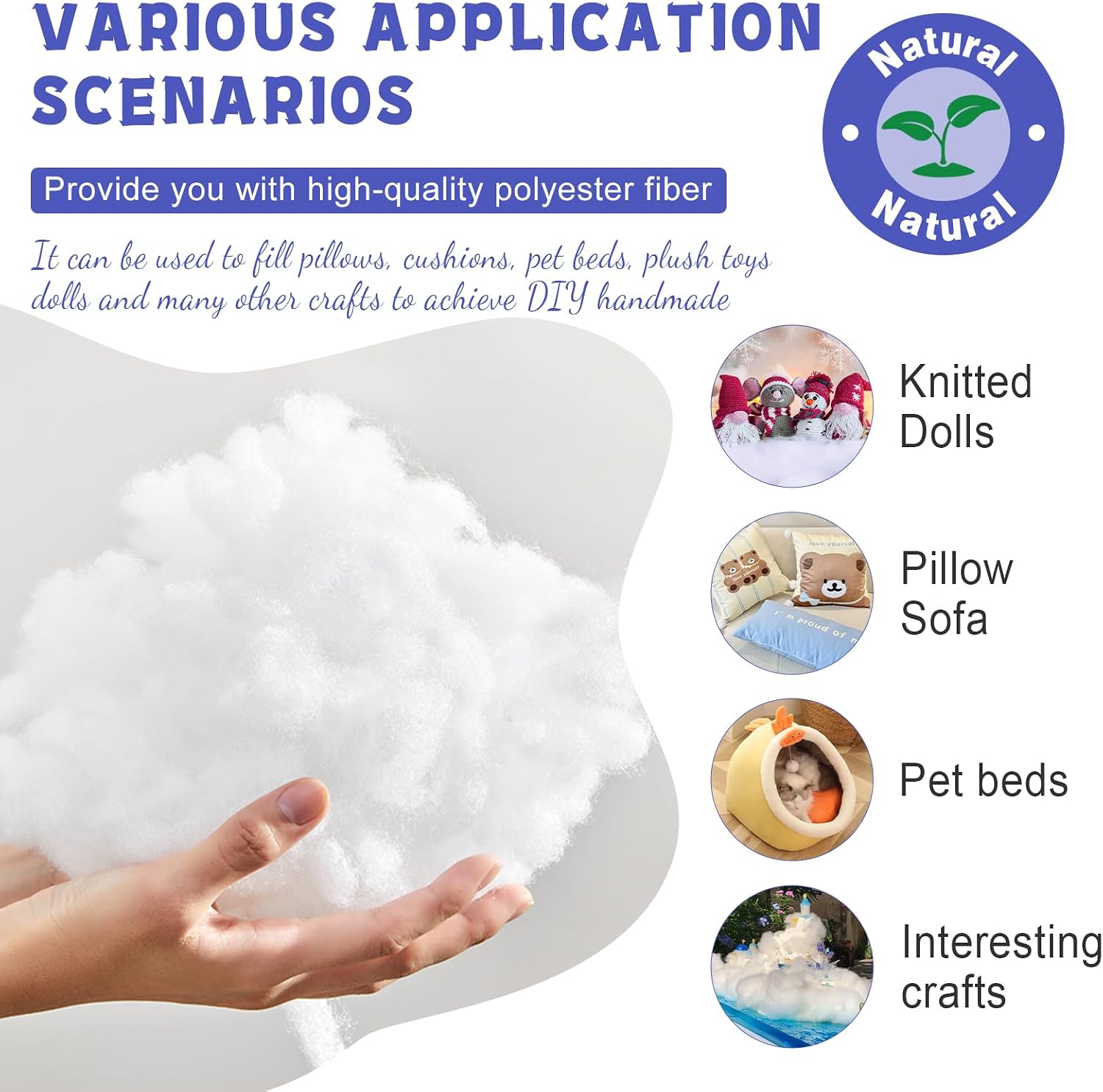 BUTUZE 250g/8.8oz Polyfill Stuffing Fiber Fill,Stuffing for Stuffed Animals