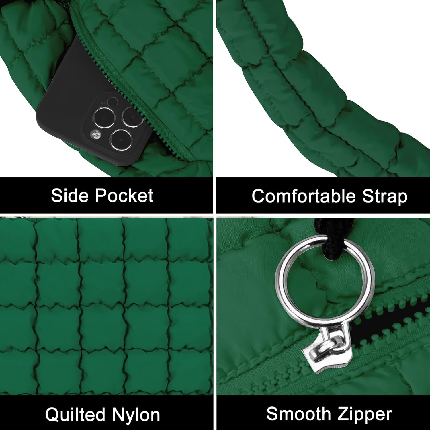 Puffer Tote Bag for Women Large Quilted Puffy Lightweight Carryall Crossbody Tote Bag for Women