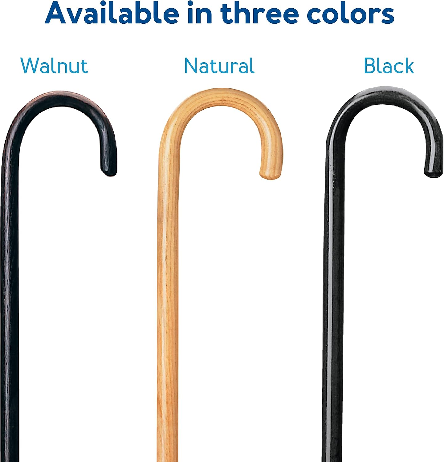 CAREX Solid Wood Walking Cane - Wooden Canes for Men & Women with 250 lb Weight Capacity - 36” Long, 1" Diameter