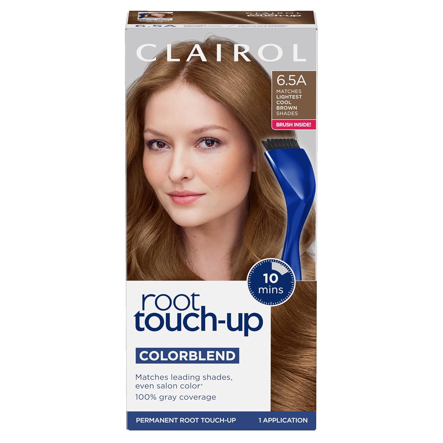 Clairol Root Touch Up Permanent Hair Dye, 6 Light Brown, Pack of 2