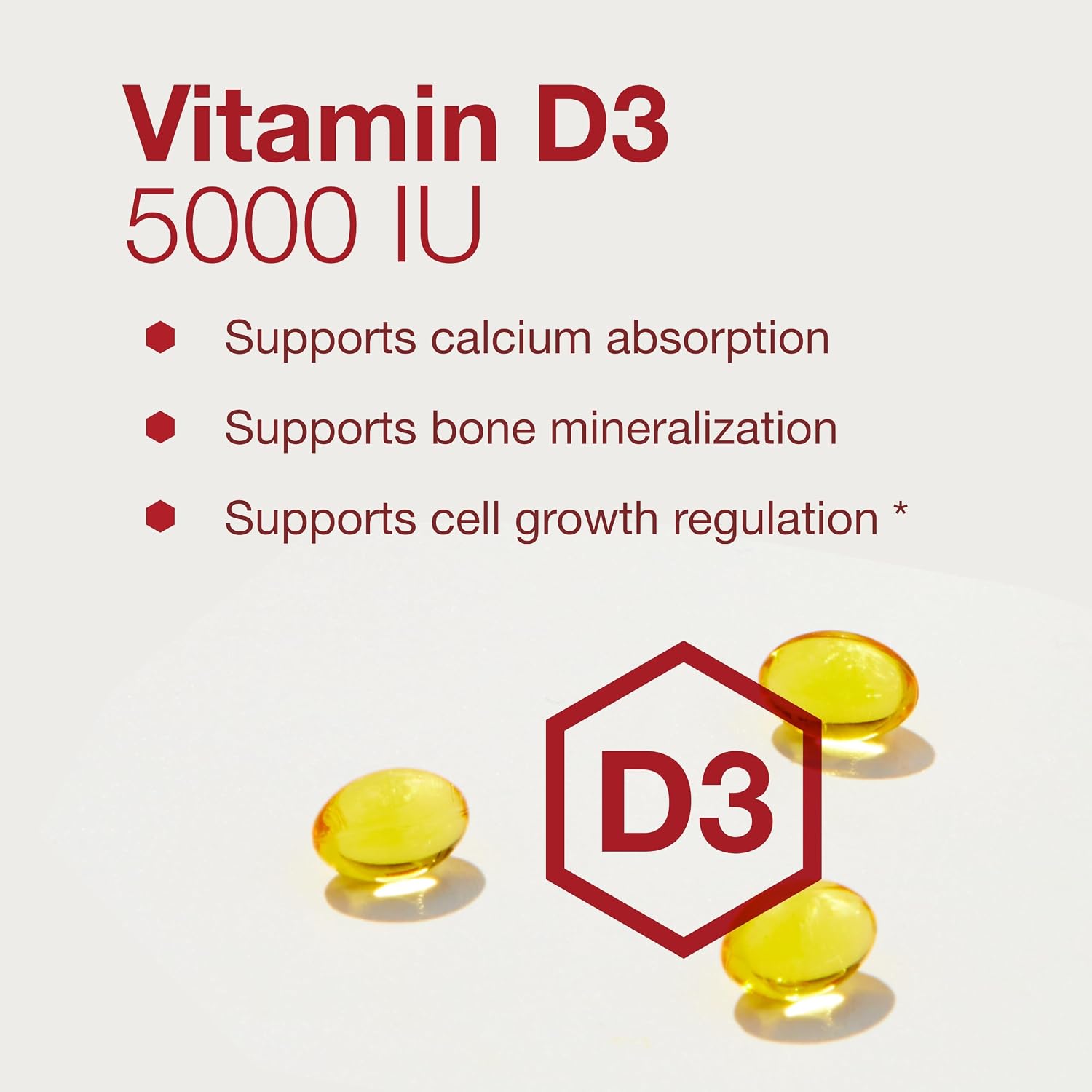 PROTOCOL FOR LIFE BALANCE - Vitamin D3 5000 IU (High Potency) Supports Calcium Absorption, Bone and Dental Health, Immune System Function