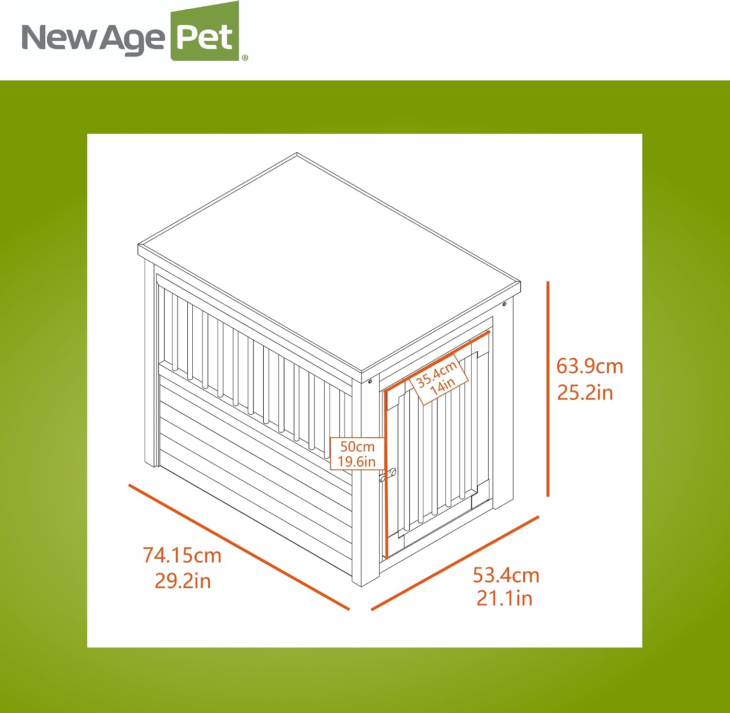 New Age Pet ecoFLEX Pet Crate/End Table, Small, Grey, Model:EHHC405S