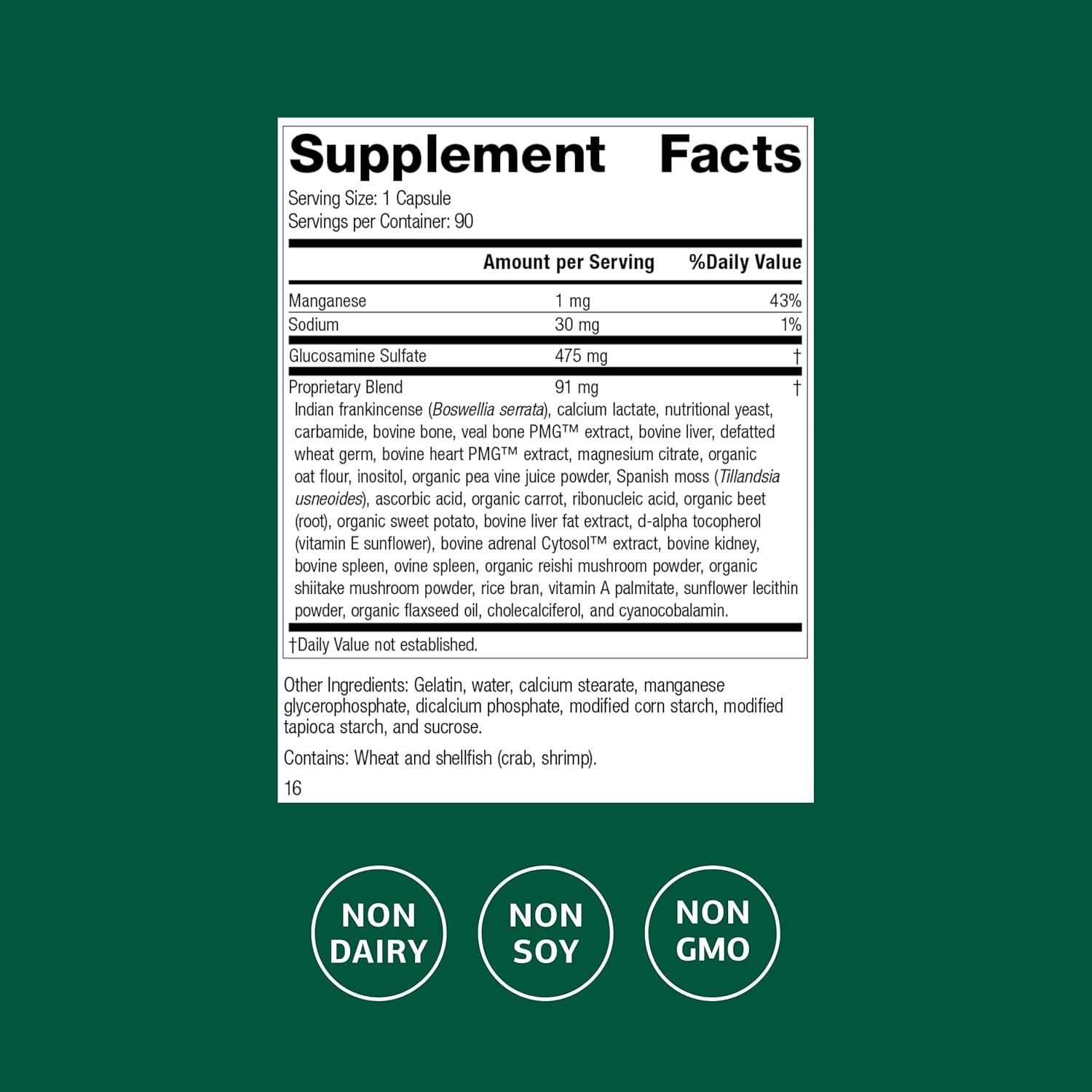 Standard Process Glucosamine Synergy - Joint Health Support Supplement - Connective Tissue with Boswellia Serrata - Whole Food-Based with Manganese