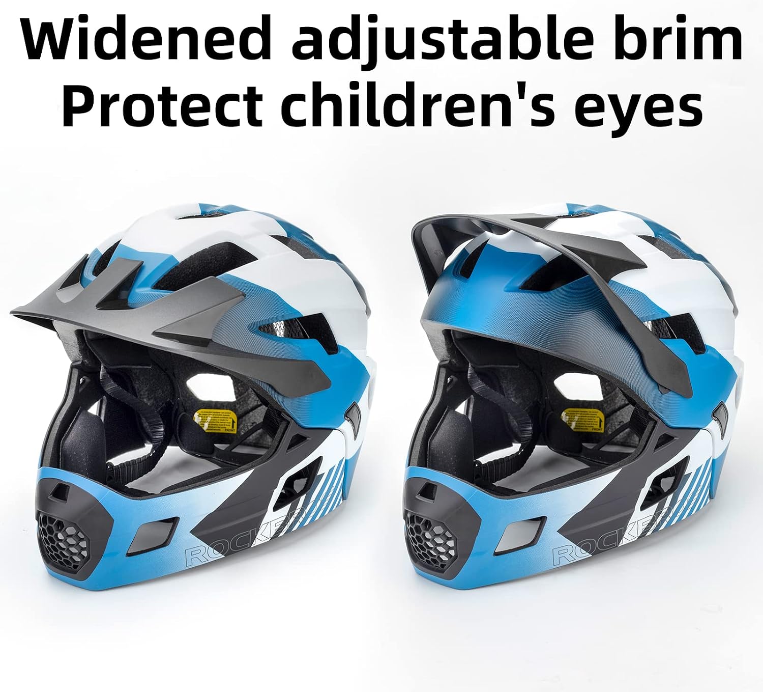 ROCKBROS Kids Full Face Bike Helmet Lightweight Detachable MTB Helmet