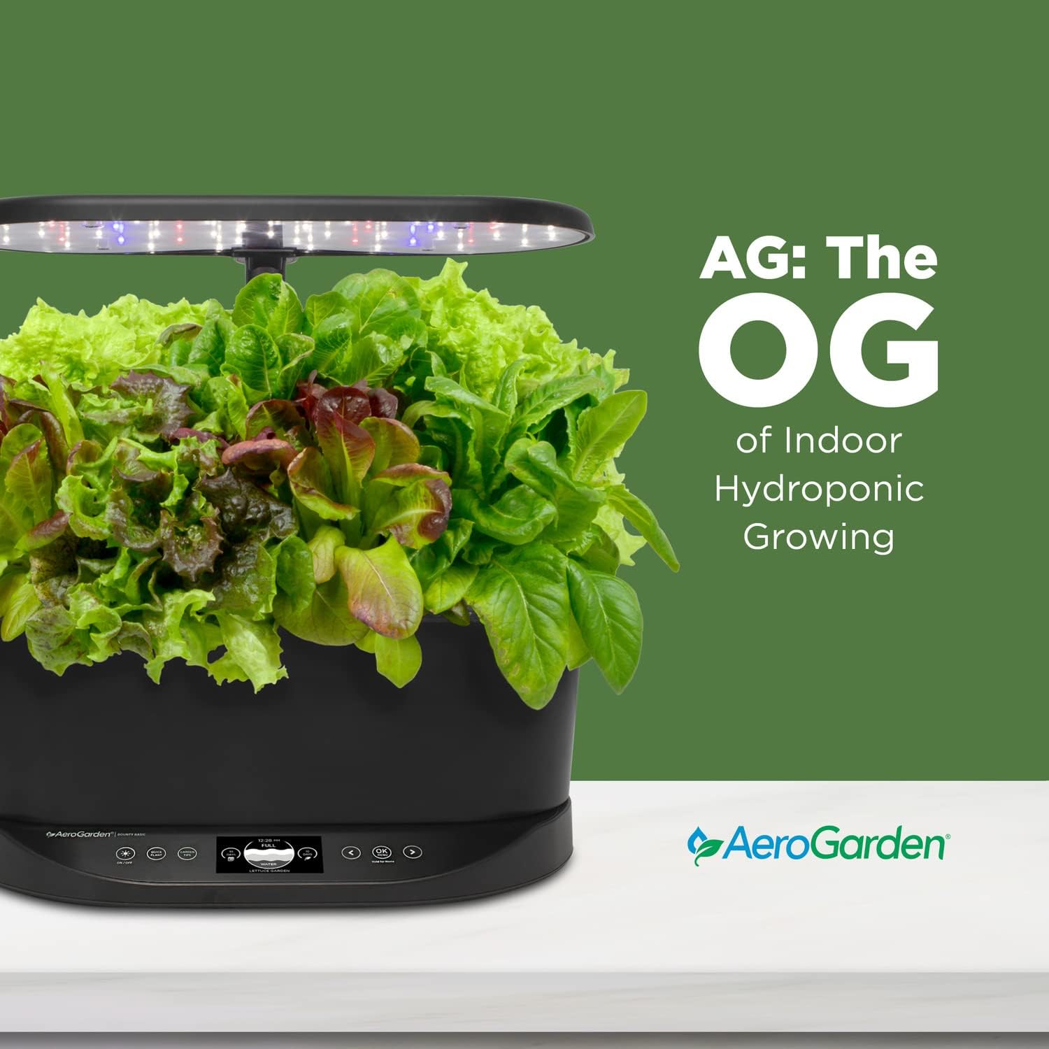 AeroGarden Bounty Basic, Black | Indoor Garden with LED Grow Light