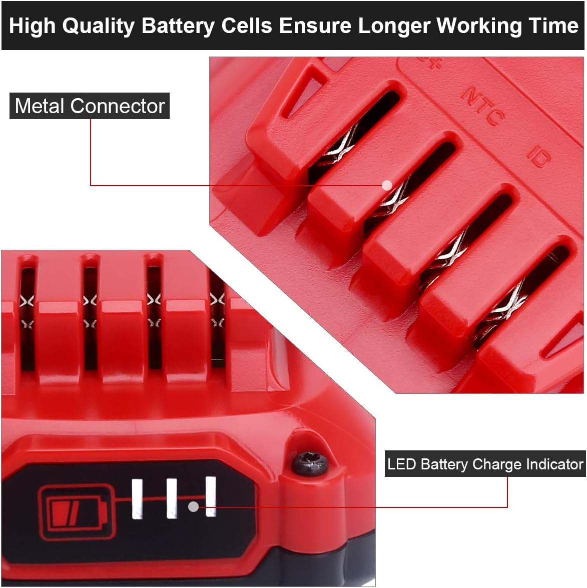 Elefly 20V CMCB202 Battery Compatible with Craftsman V20 Lithium Ion Battery CMCB202-2 CMCB201 CMCB204