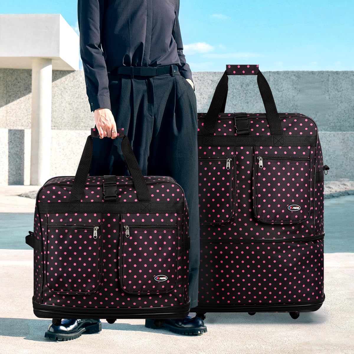 40'' Expandable Rolling Duffel Bag Suitcases w/Wheels,Foldable Luggage Bag