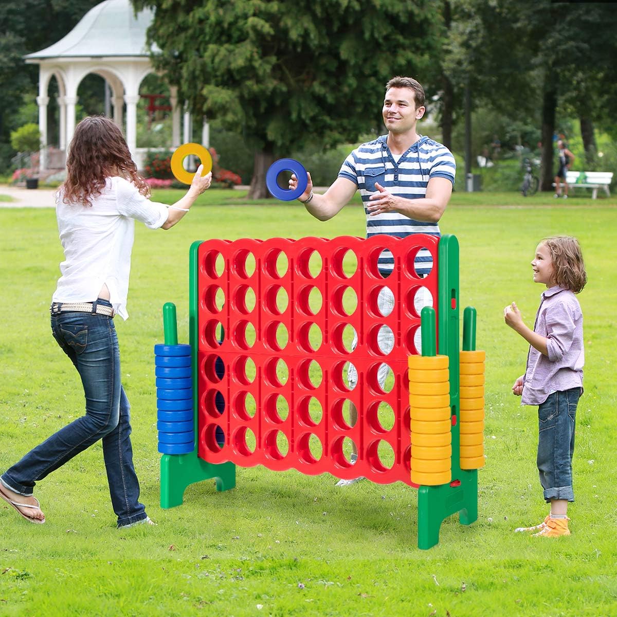 GLACER Giant 4-in-A-Row, Jumbo 4-to-Score Giant Game Set Backyard Games for Kids & Adults