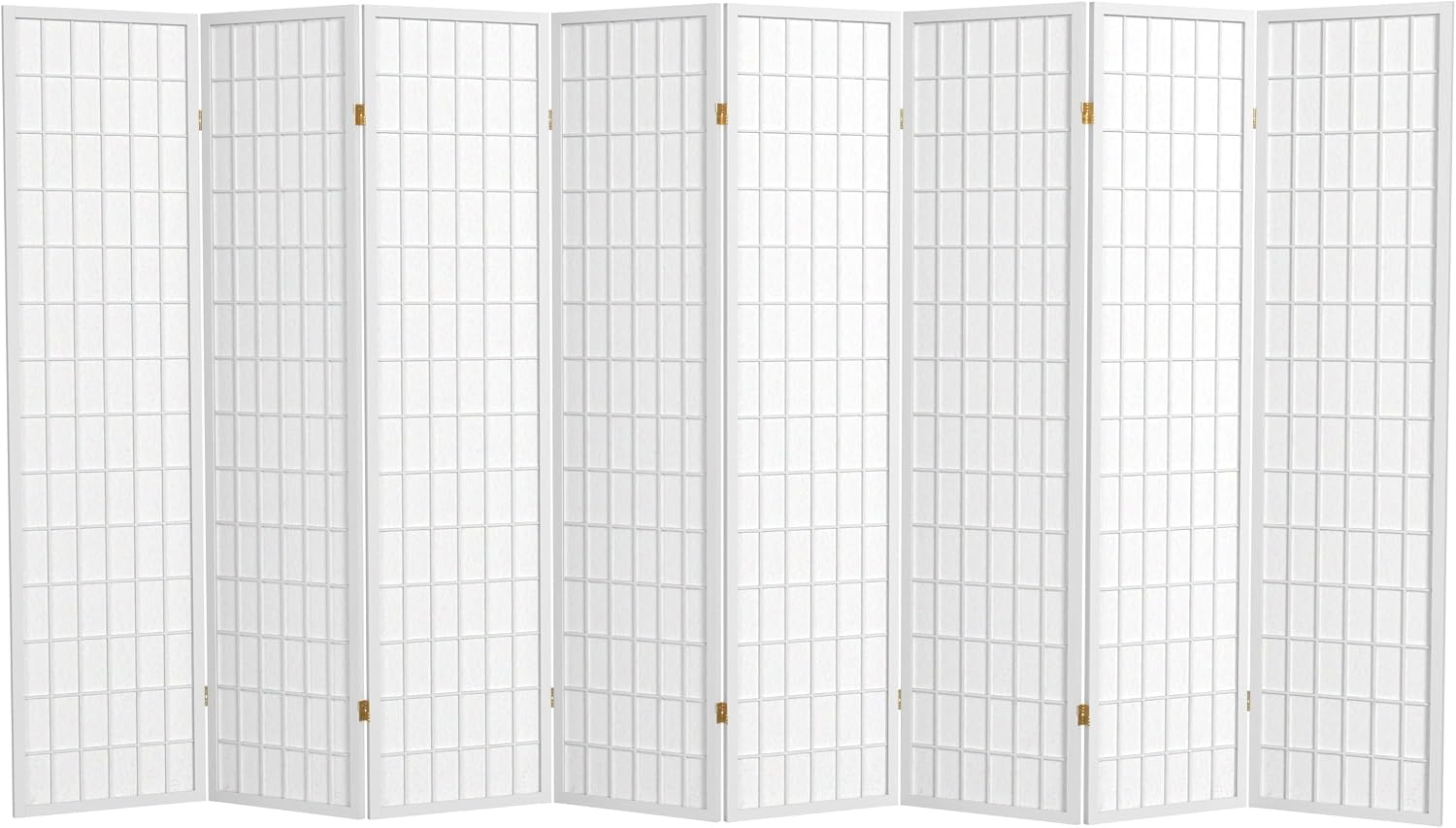 Red Lantern 6 ft. Tall Window Pane Shoji Screen - Walnut - 5 Panels