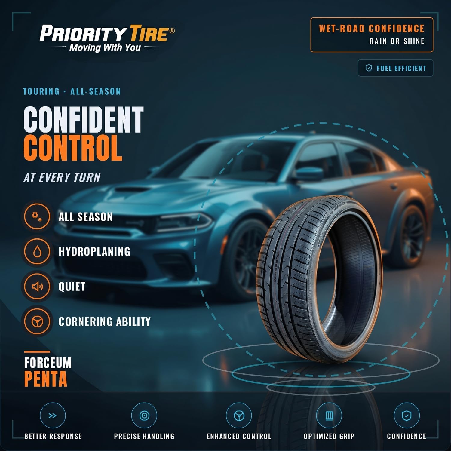 Forceum Penta All Season 235/60R18 107V XL Passenger Tire | Truck/SUV Performance All Season Traction 107V Rated Extra Load Radial Construction Black Sidewall Tire