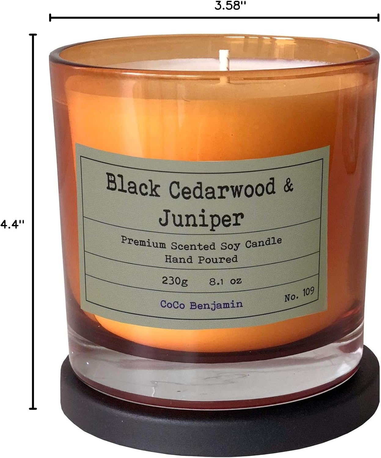 100% Natural Soy Wax Candle by CoCo Benjamin - Highly Scented & Hand-Poured Luxury Candle ((Majestic Balsam Fir Trees) - Clean Burning Cotton Wick