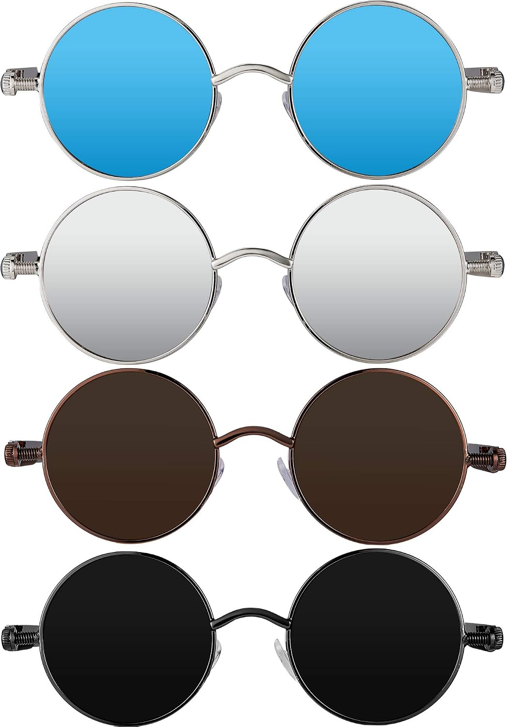 Frienda 4 Pcs Retro Steampunk Sunglasses