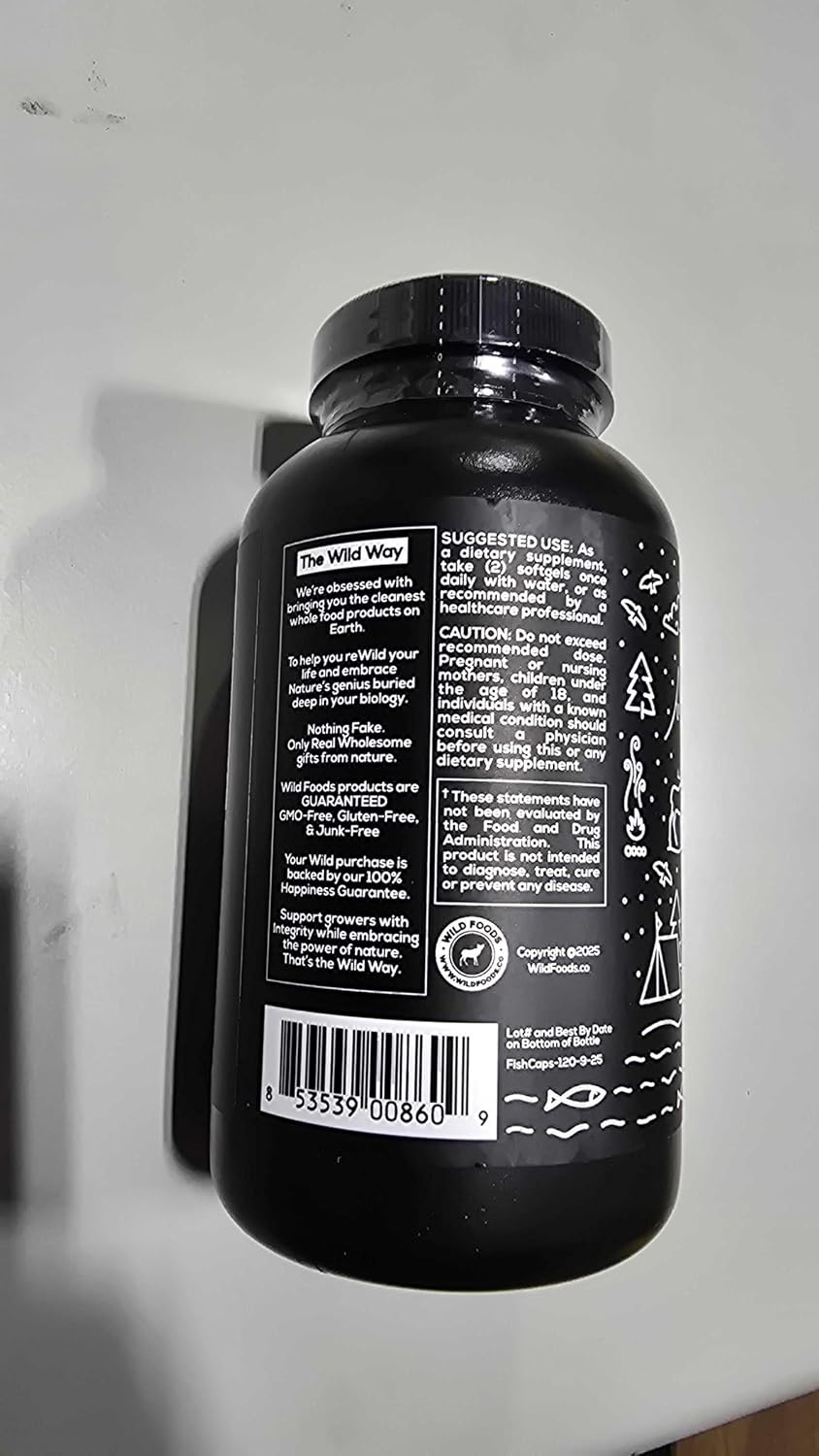 Wild Foods Fish Oil Omega 3 Supplements, 1600mg EPA DHA DPA, 60 Capsules | Burpless, Odorless, Non-GMO, Gluten Free, Supports Brain, Heart & Joint Health, 30 Servings, 1 Pack, Worldwide Sourced