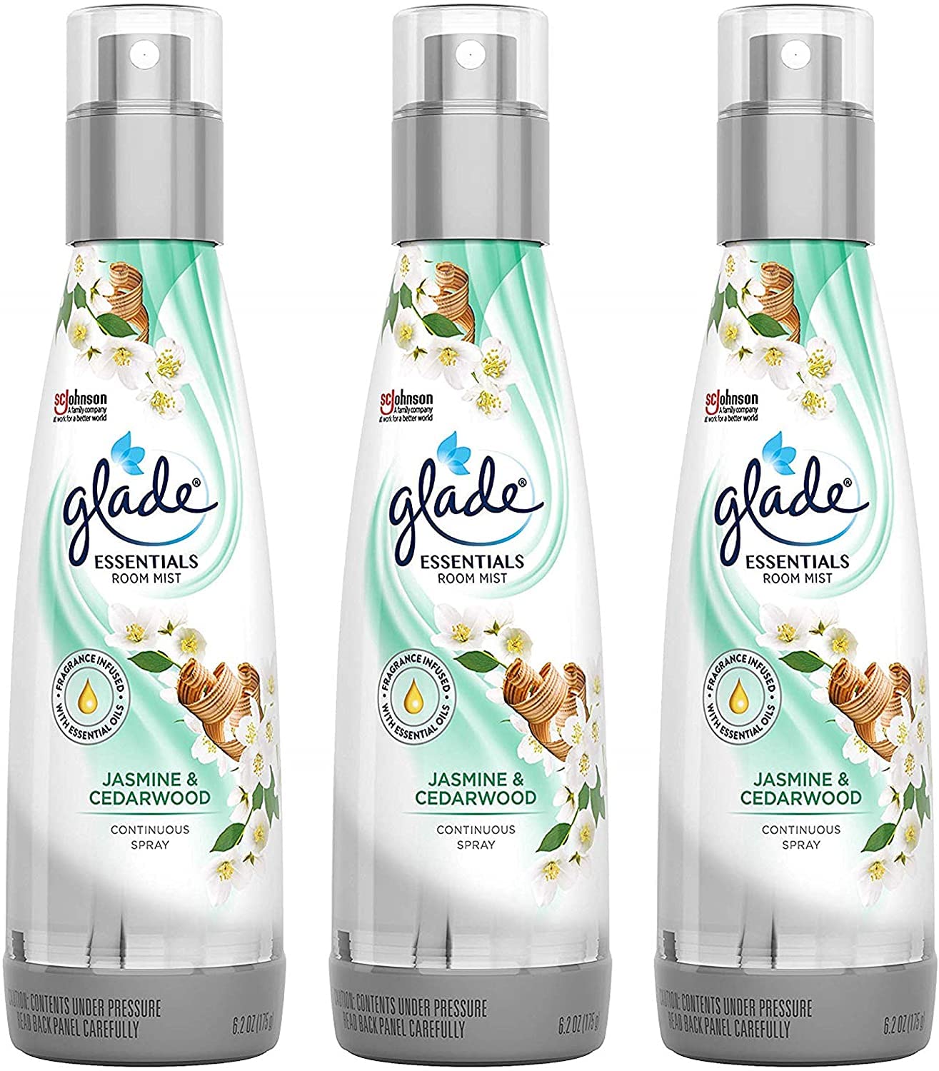 Glade Fine Fragrance Mist, 6.2 OZ (No. 1 Jasmine & Cedarwood, Pack - 3)