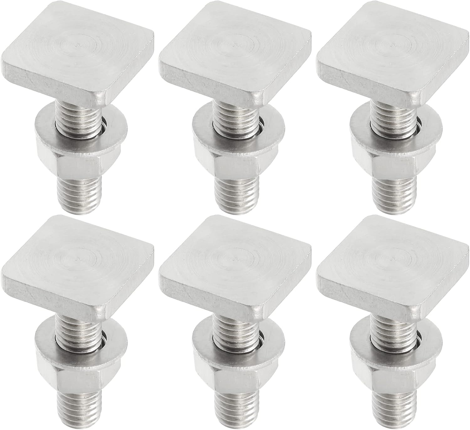 Car Roof Rack T Shaped Slot Bolt M8 W/Nuts Washer T Shaped Track Bolts Roof Rack Cargo Carrier Bolt Accessories Stainless Steel (Pack of 6)
