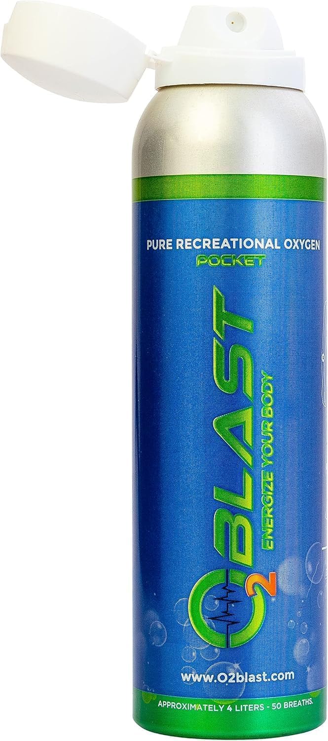 O2 Blast - 4L Portable Oxygen Can with Flip-Top Cap, Compact Design, 6-Pack