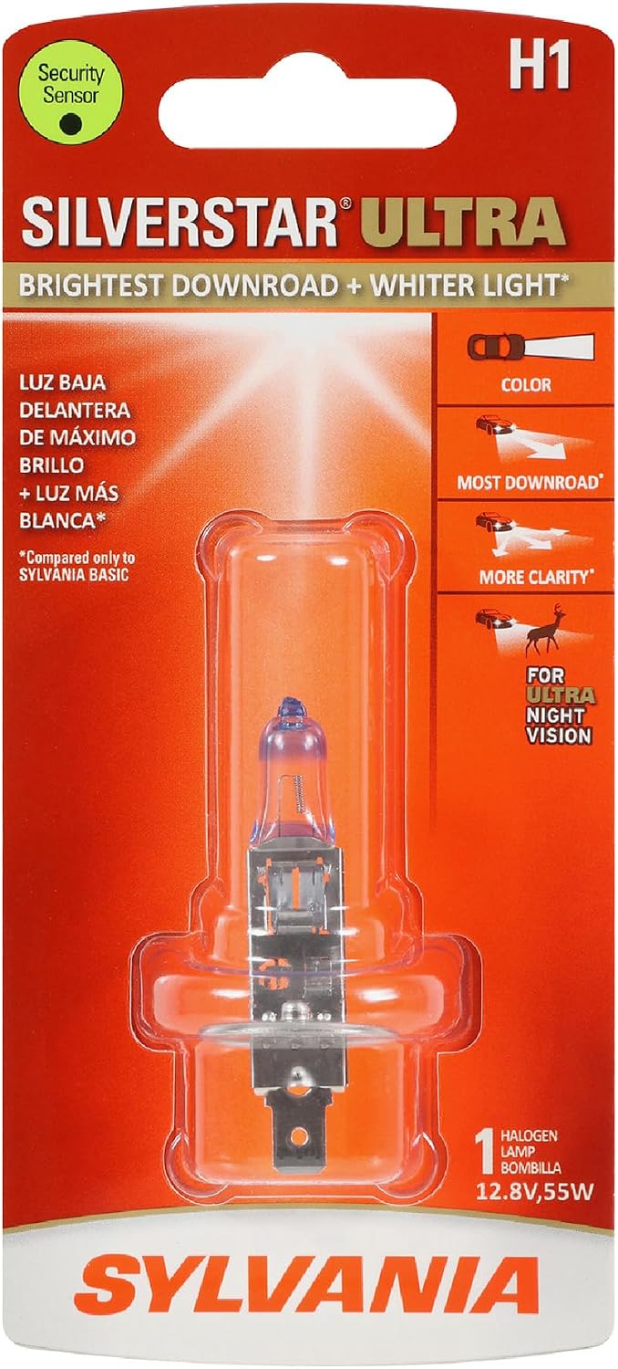 SYLVANIA - H1 SilverStar Ultra - High Performance Halogen Headlight Bulb, High Beam, Low Beam and Fog Replacement Bulb