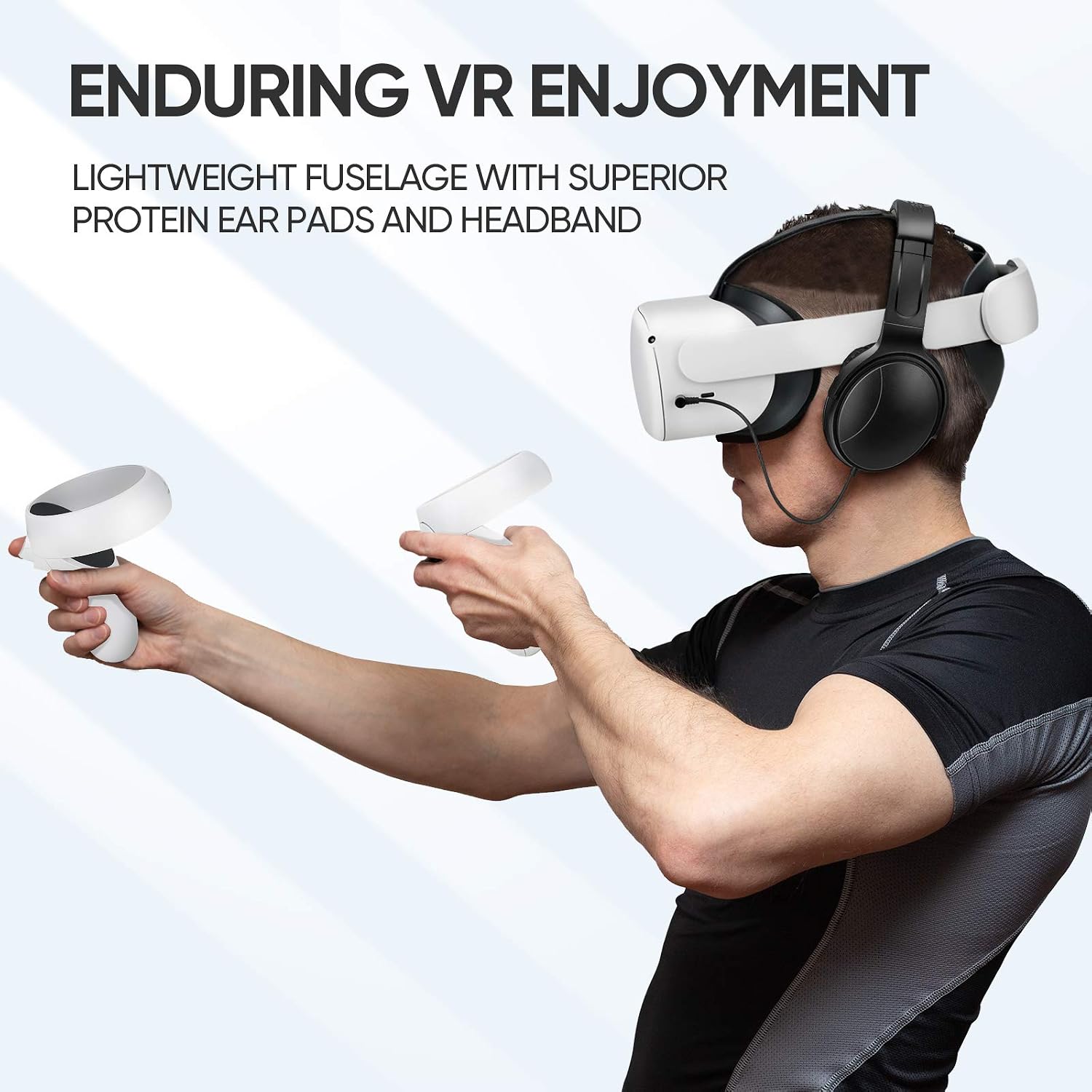 SARLAR VR Gaming Headphones for Quest 2/Quest 3 Increase VR Immersion, Custom Length Cable, Optimized Gaming Audio Driver