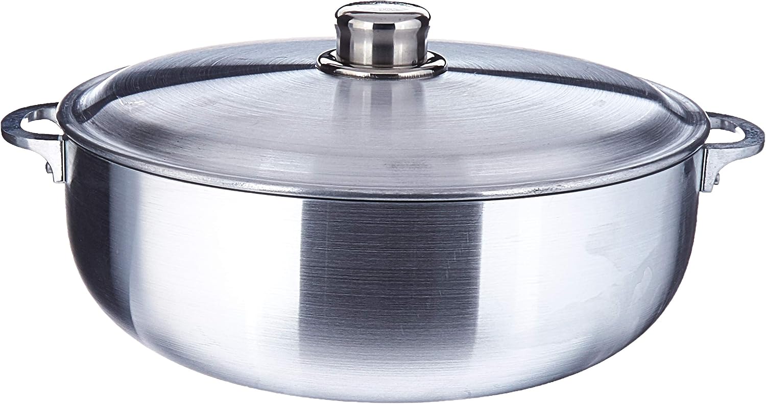 Uniware Heave Duty Aluminum Calderon/Pot with Aluminum Lid Cover, Silver (28.5 QT)