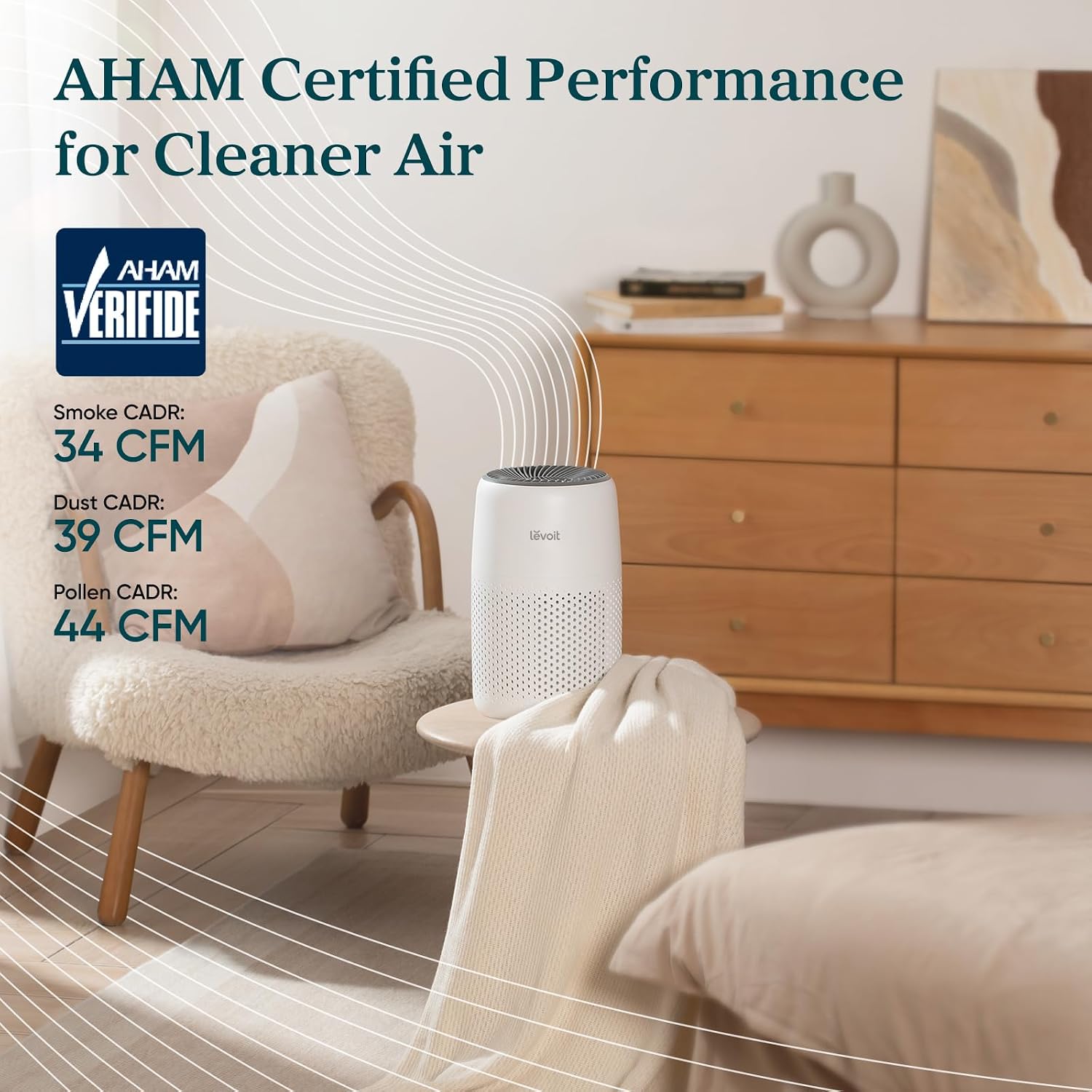 Levoit Air Purifier for Home Pets Bedroom Dorm Room, Smart & Voice Control