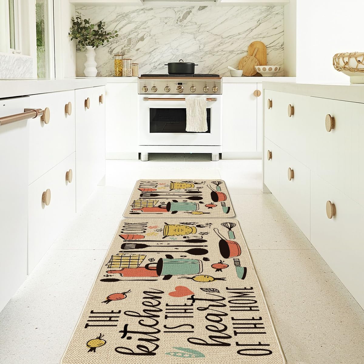 Artoid Mode The Kitchen is The Heart of The Home Kitchen Mats Set of 2