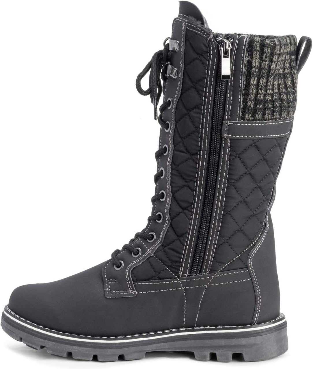 POLAR Womens Faux Fur Warm Thermal Waterproof Outdoor Walking Snow Winter Rubber Sole Calf Boots