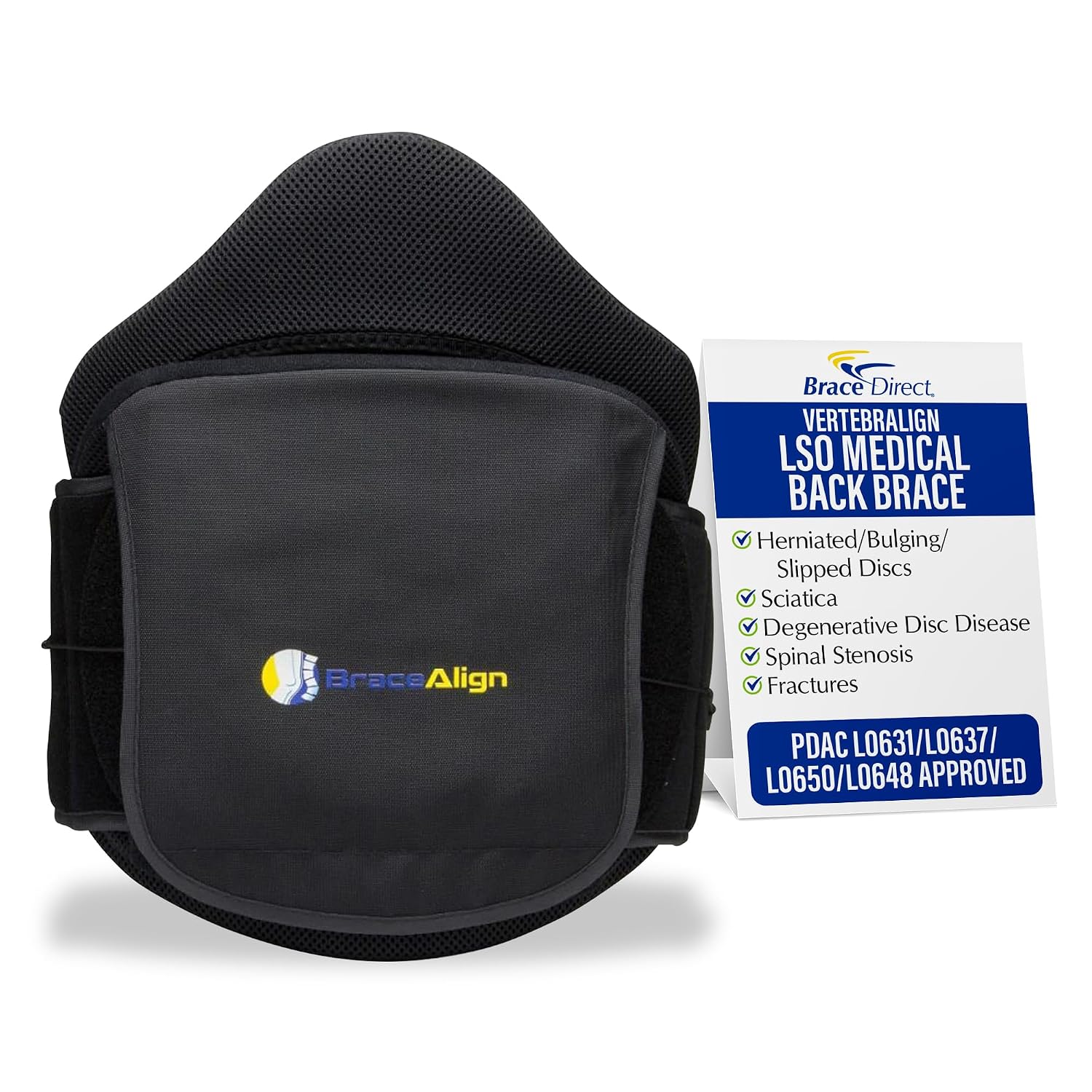 VertebrAlign LSO, Lumbar Back Brace, Herniated Disc, L0650 | Adjustable lumbar support brace eases bulging disc, sciatica, spinal stenosis & post-op back pain. Men & women. L0631, L0648