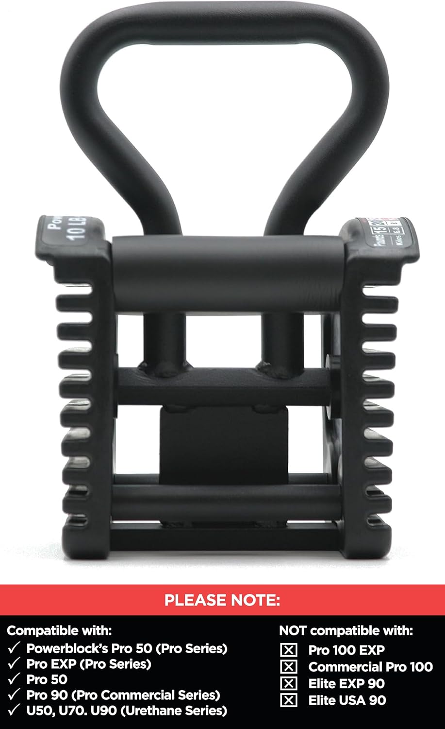 PowerBlock Pro Series Kettlebell Handle, Black | Converts Pro Series dumbbells into a kettlebell for home or commercial use