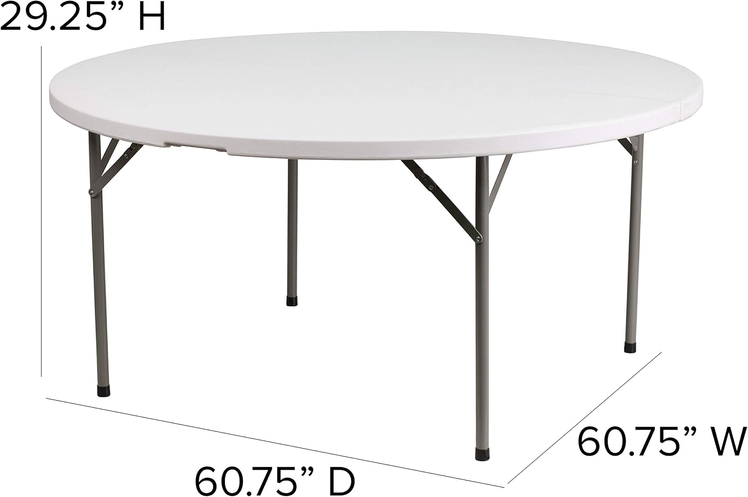 Flash Furniture Elon 5' Round All-Occasion Plastic Folding Event Table, Foldable Portable Banquet Table for Indoor/Outdoor Events, White | Lightweight, Easy Storage, Commercial Grade