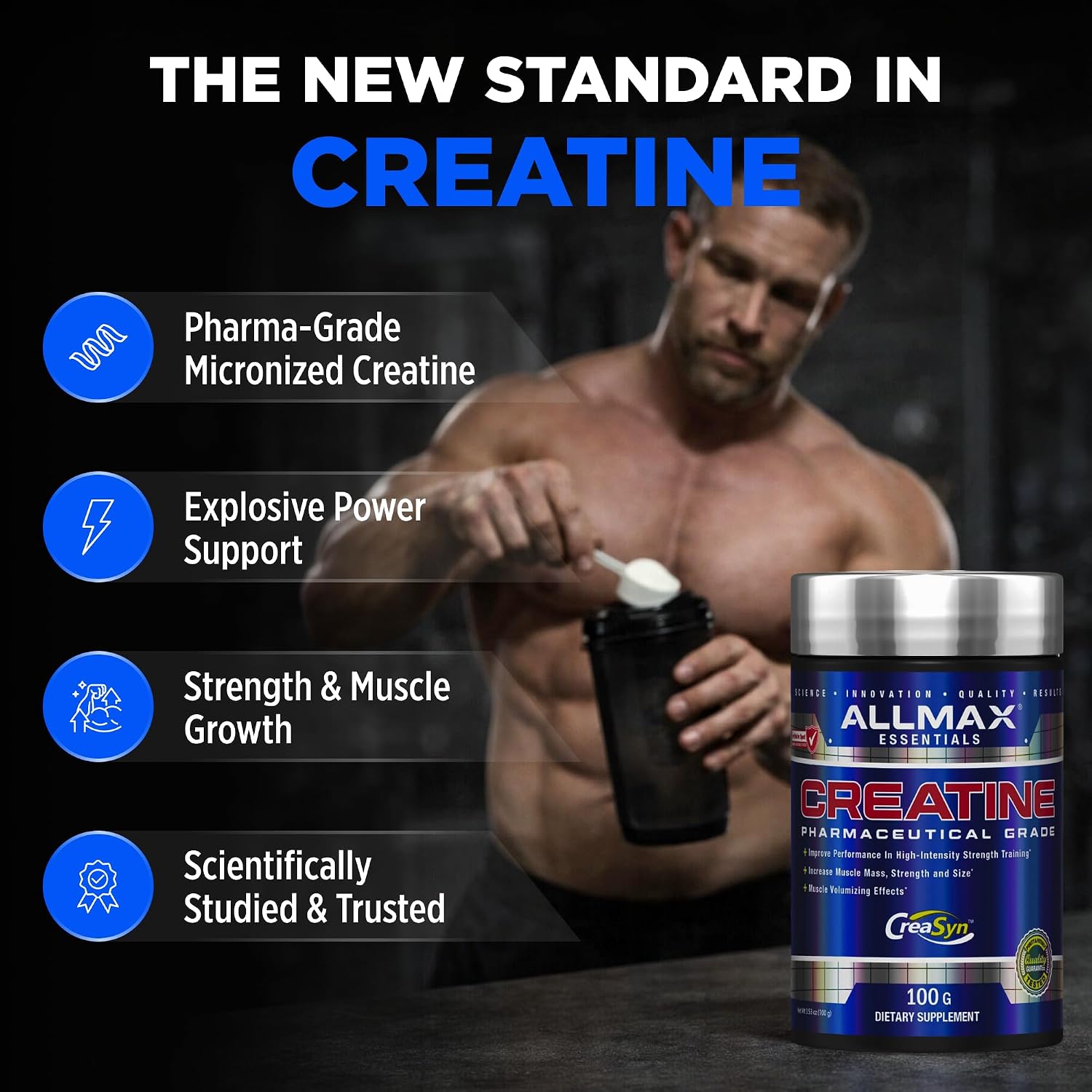 ALLMAX Creatine Monohydrate Powder, Micronized, Unflavored, 1000 g