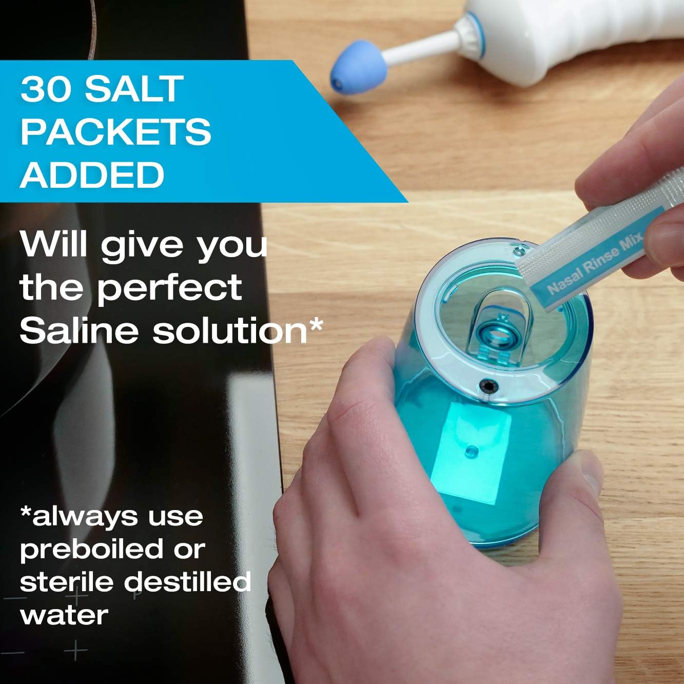 Nasal Irrigation System by Tilcare - Perfect Nasal Rinse Machine for Sinus & Allergy Relief - Electric Neti Pot for Nasal Irrigation to Cleanse Your