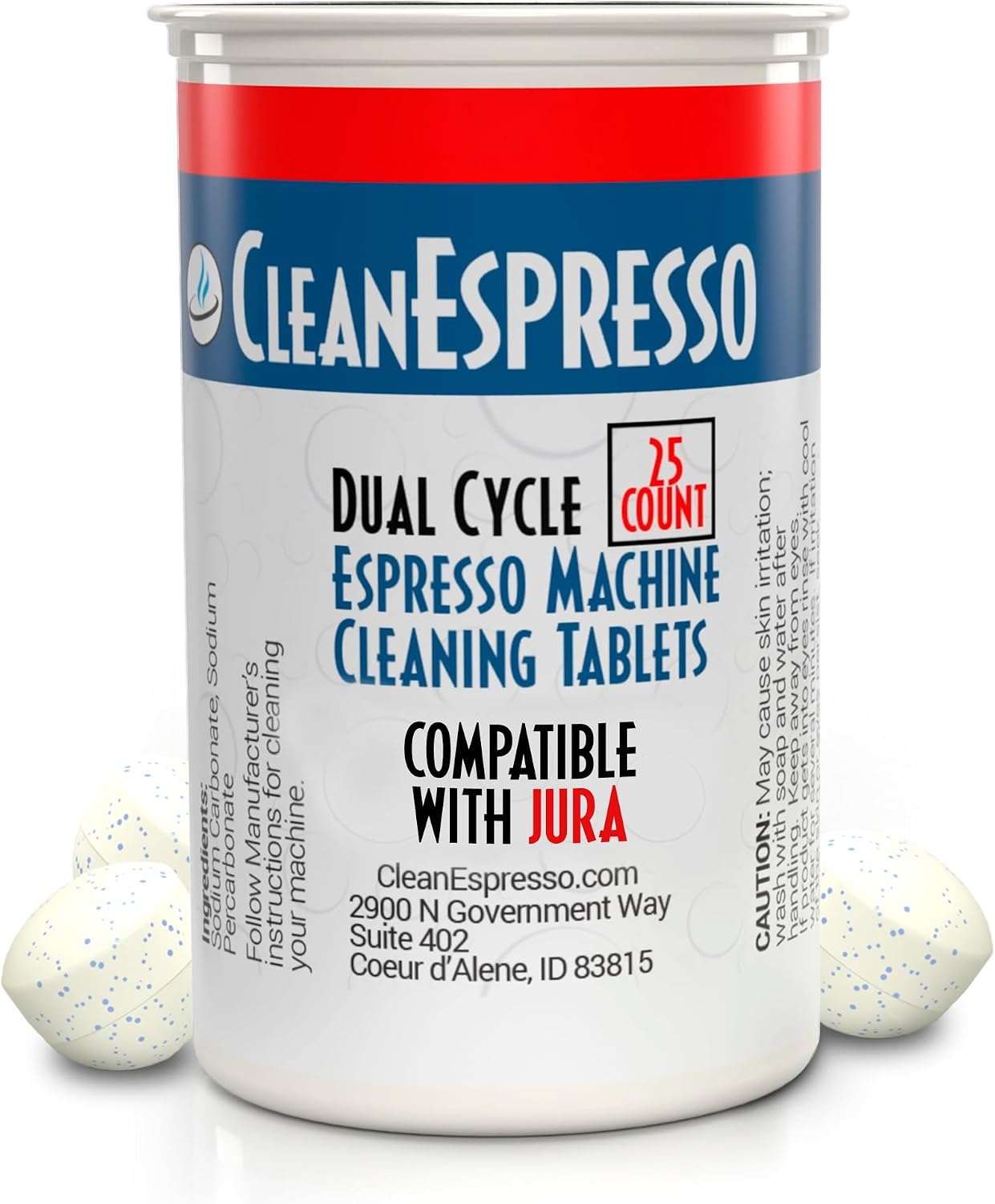 CleanEspresso - 25 Cleaning Tablets Designed For Jura Coffee Machines - 3.5g Dual Cycle Espresso Machine Cleaning Tablets for Jura Espresso Machines