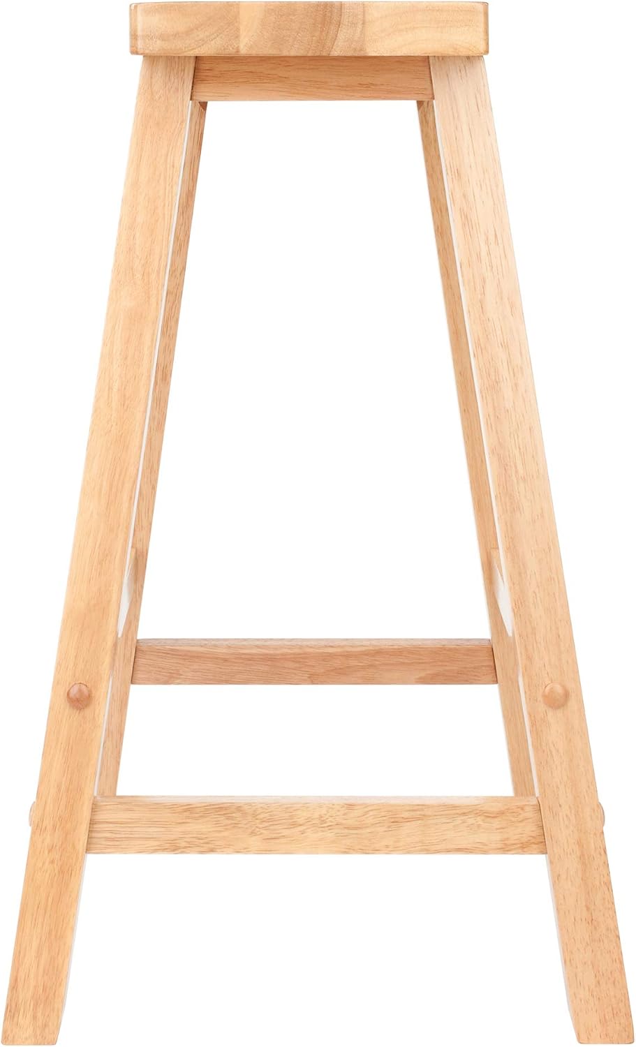 Winsome Satori Saddle Seat Counter Stool, Walnut, 24" | Classic Backless Bar Chairs for Kitchen & Dining Room Seating, Timeless Essential Furniture for Home, Dorm, Apartments