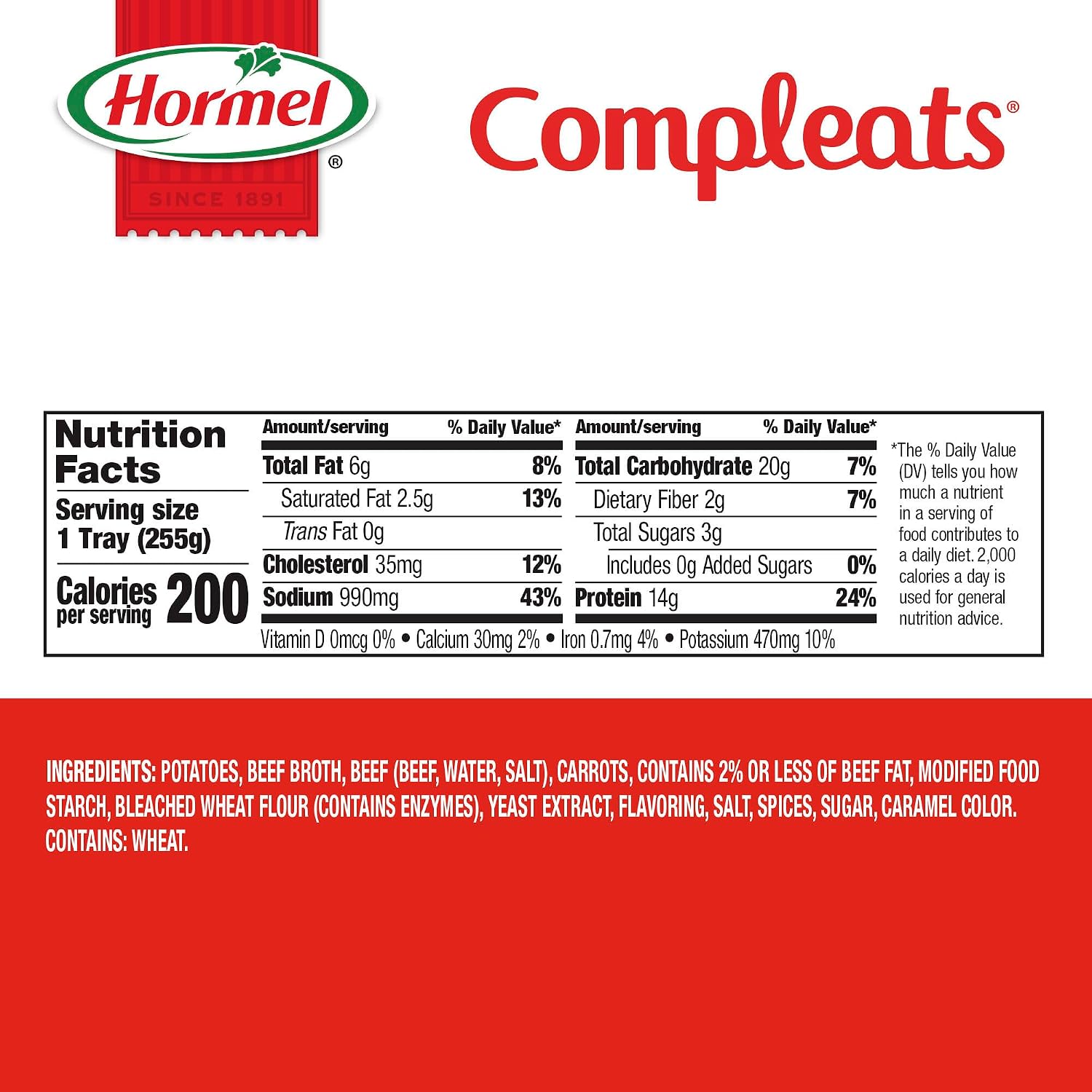 HORMEL COMPLEATS Beef Pot Roast Microwave Tray, 9 Ounces (Pack of 6)