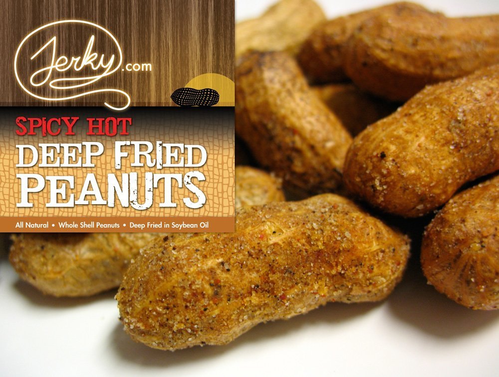 Jerky.com Deep Fried Spicy Hot Peanuts in Shell 3 Pack - Bold & Savory Peanuts - Roasted Spicy Peanuts in Shell for Human - USA Grown, Ultimate Spicy Gourmet Gift Peanuts (30oz Total)