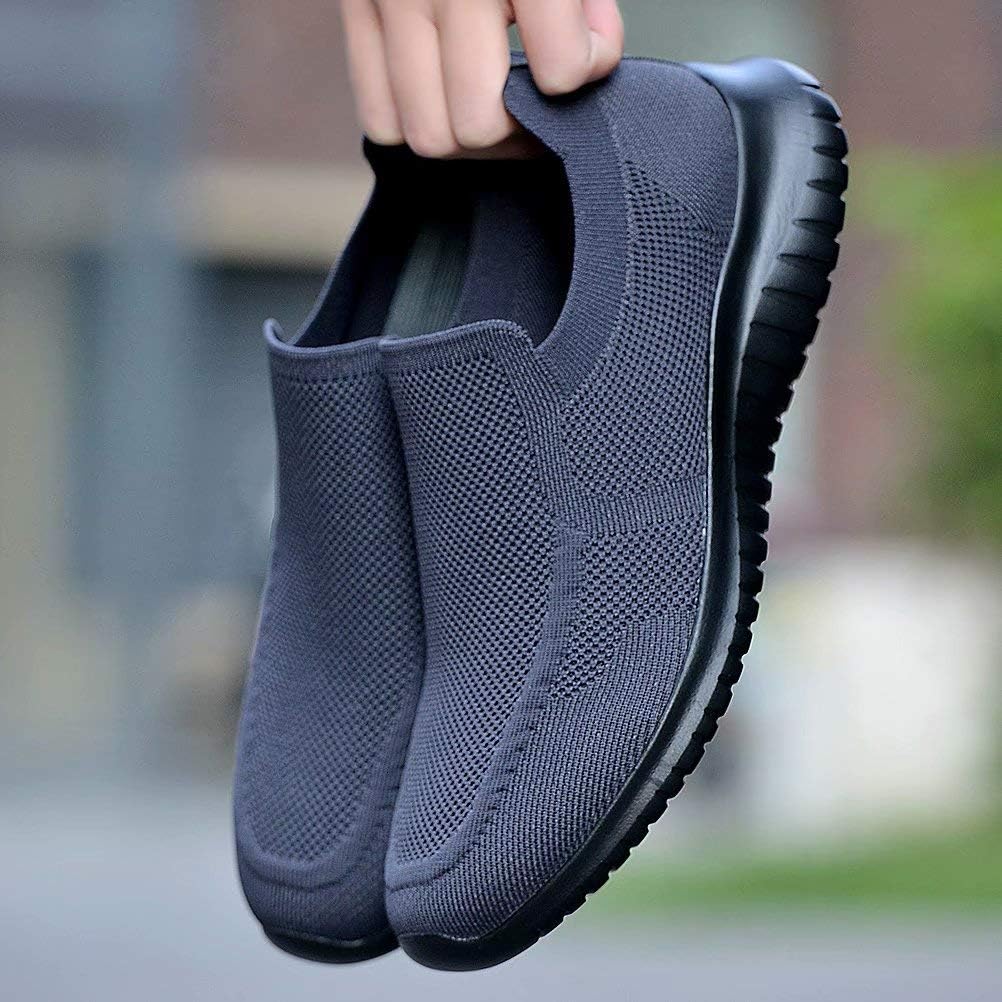 konhill Mens Slip-On Knit Walking Sneakers