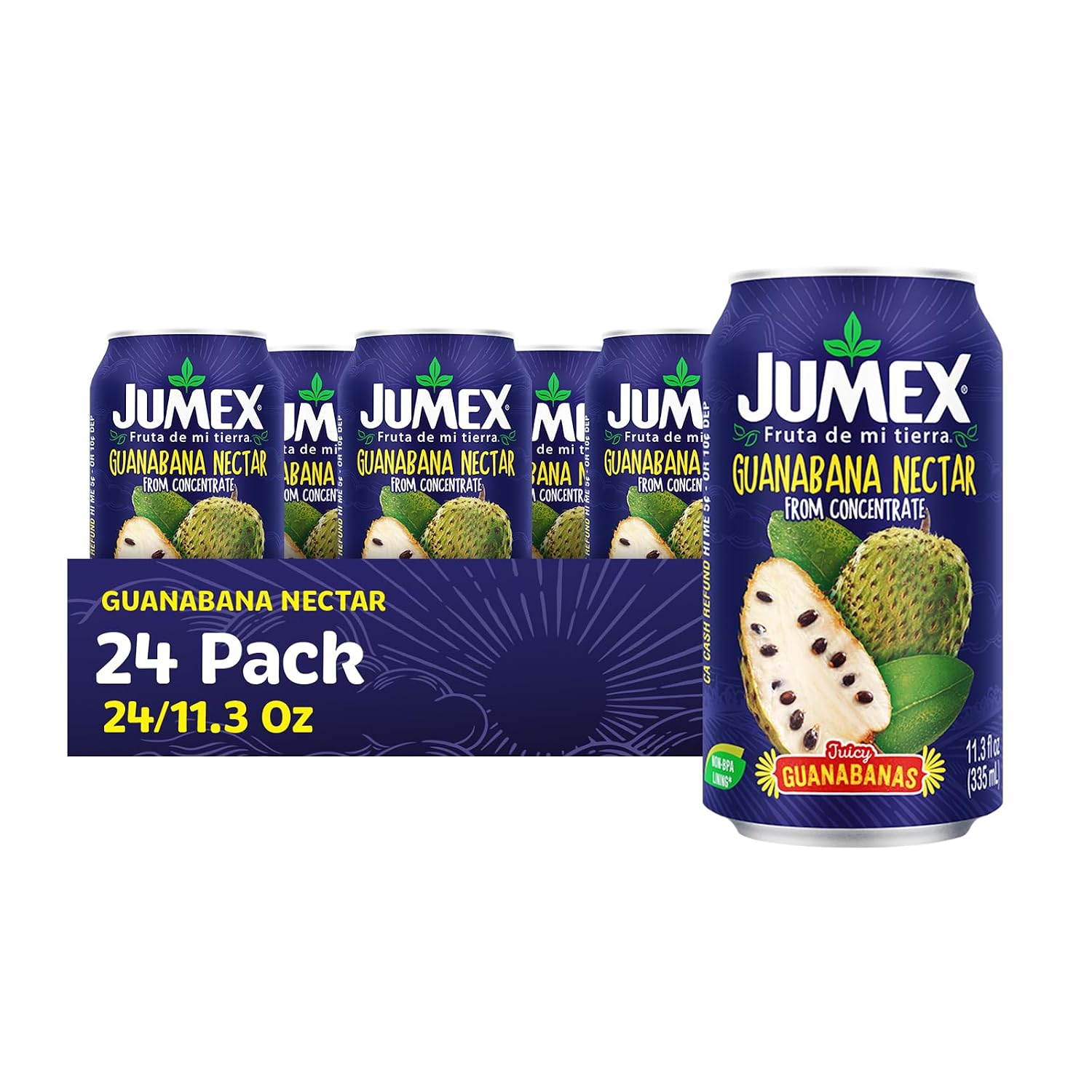 Jumex Mango Nectar Juice & Peach Nectar - Made with Fresh Fruit Puree - Tropical Fruit Juice Concentrate for Smoothie Mix, Cocktail Mixers & Kids Beverages - 11.3oz, 12 Pack Canned Drinks
