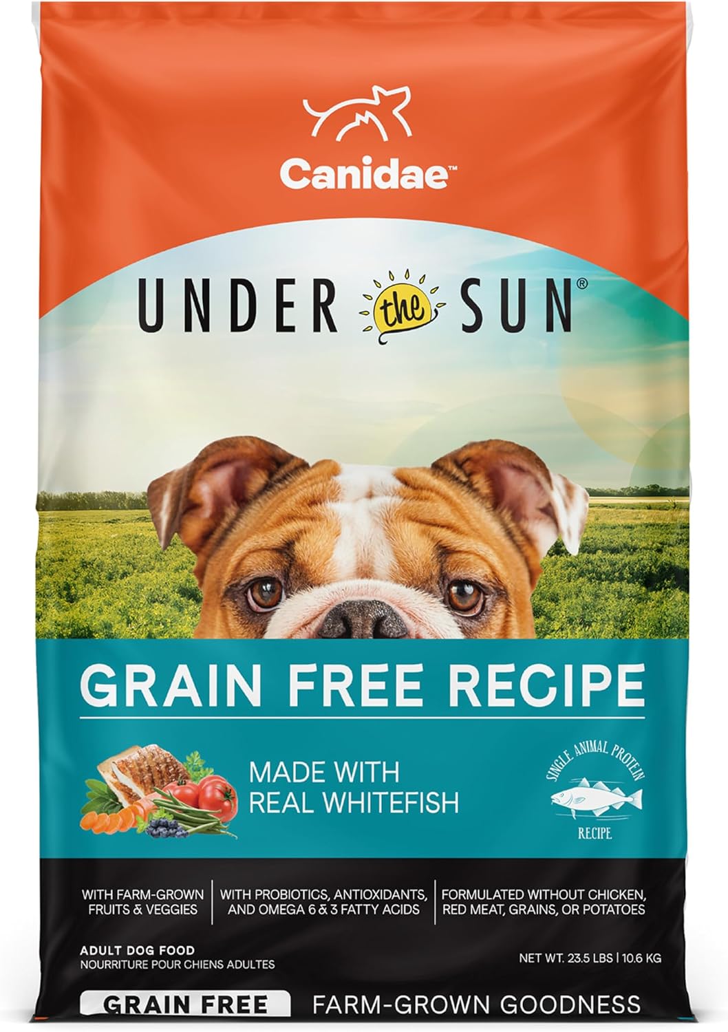 Canidae Under the Sun Premium Dry Dog Food For Puppies, Adults and Senior Dogs, Whitefish Recipe, 23.5 lbs, Grain Free