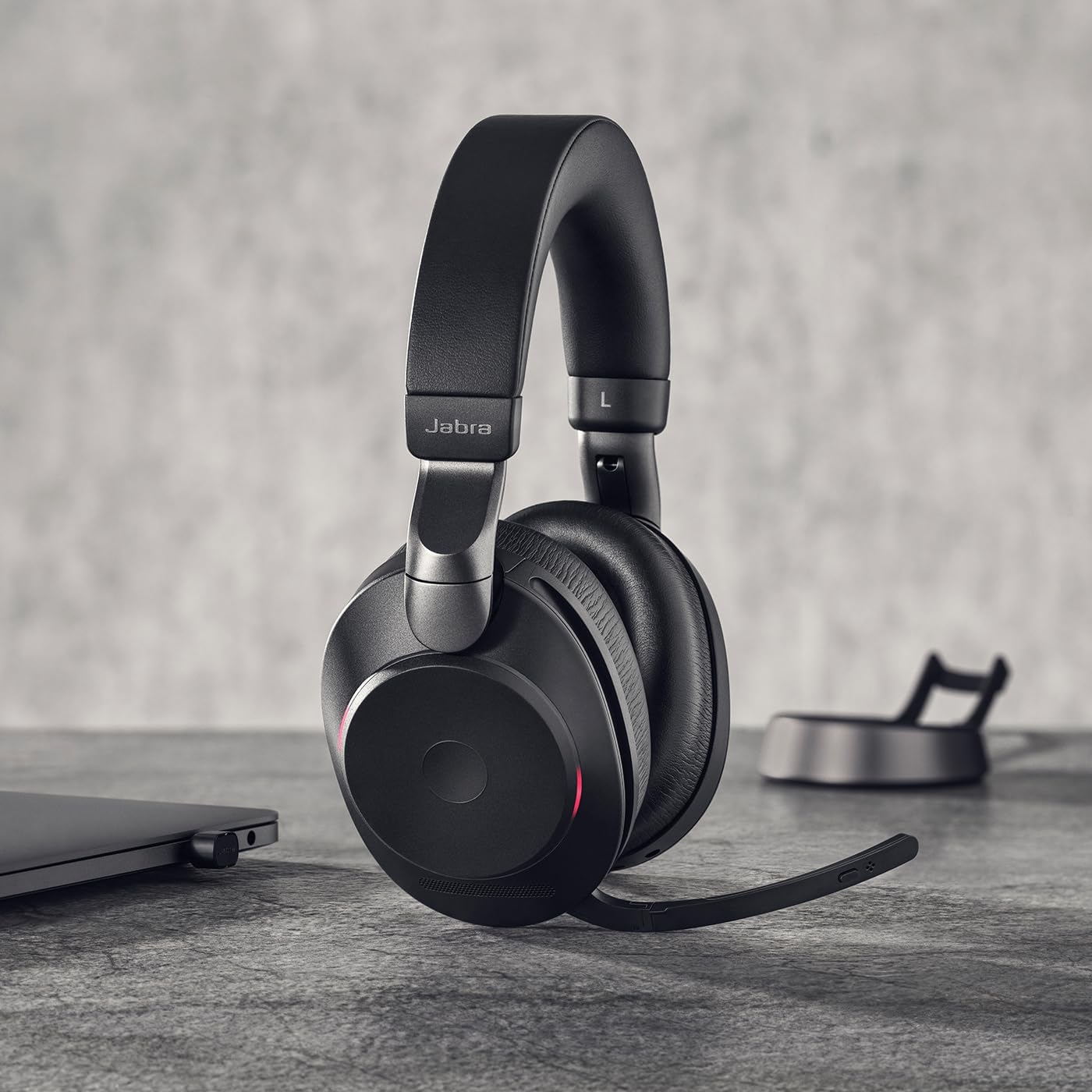 Jabra Evolve2 85 Wireless PC Headset – Noise Cancelling UC Certified Stereo Headphones with Long-Lasting Battery – USB-C Bluetooth Adapter –