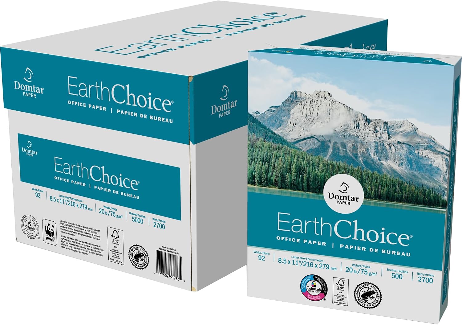 Domtar® 8 1/2" x 11" 20lb Copy Paper (DMR2700) Category: Copy and Multi Purpose Paper, 1 Ream (500 Sheets)