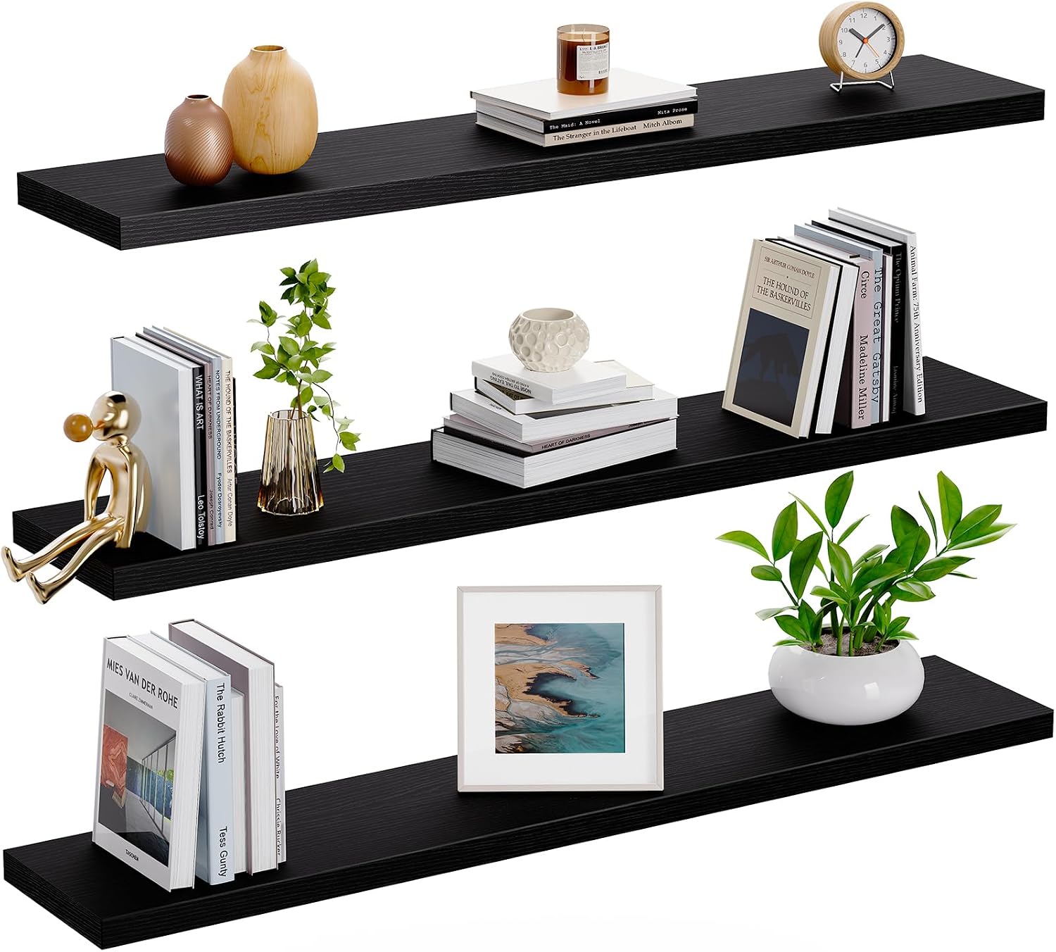 AMADA HOMEFURNISHING Floating Shelves, Wall Shelves for Bathroom/Living Room/Bedroom/Kitchen Decor