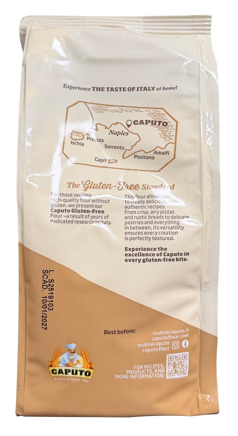 Antimo Caputo Gluten Free Pizza Flour 2.2lb - All Natural Multi Purpose Flour & Starch Blend for Baking Pizza, Bread, & Pasta