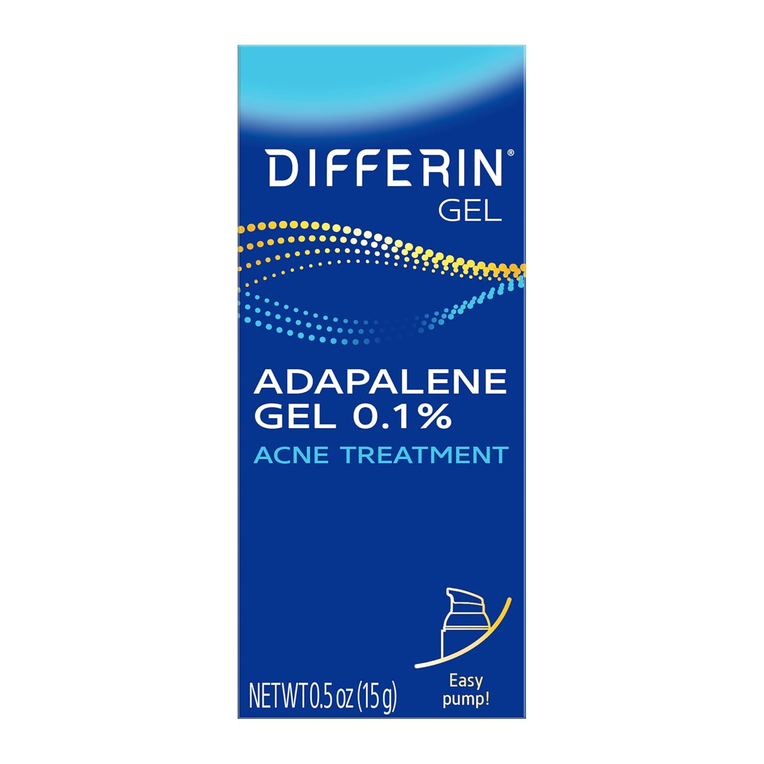 Differin Acne Retinoid Treatment Gel, 0.1% Adapalene, 45g Tube, 2ct