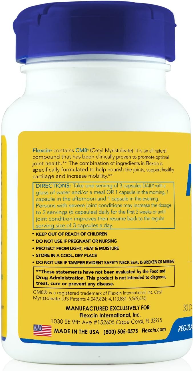 Joint Health & Mobility Formula with CM8 (Cetyl Myristoleate) - Joint Supplements for Men and Women with Glucosamine, MSM, Collagen Type II - 90 Capsules