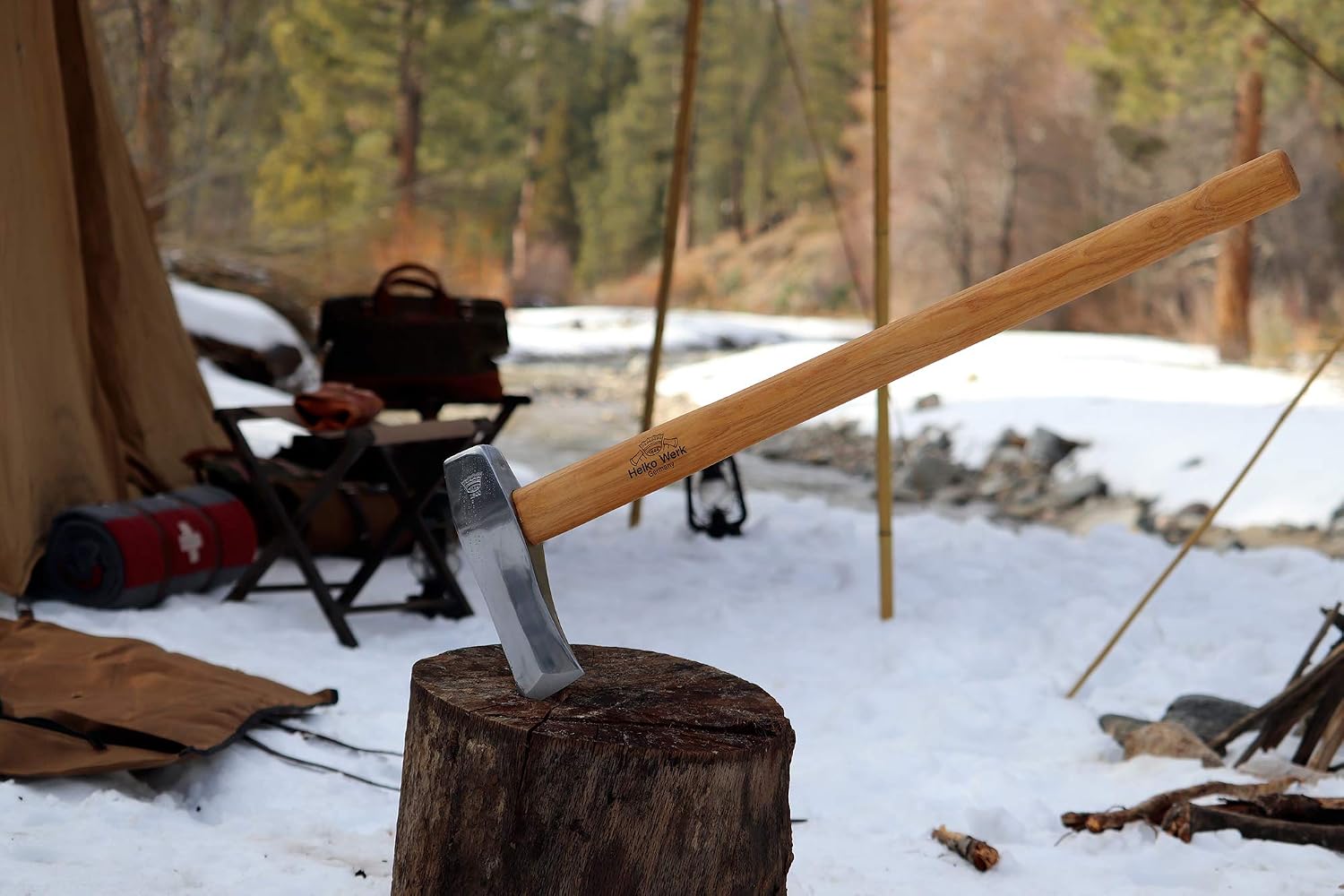 1844 Helko Werk Germany Classic Expedition Felling Axe (10497) | Made in Germany Large Felling Axe for Heavy Duty Felling Trees Cutting Wood and Timber Head 4.5lb, Handle 35 inches