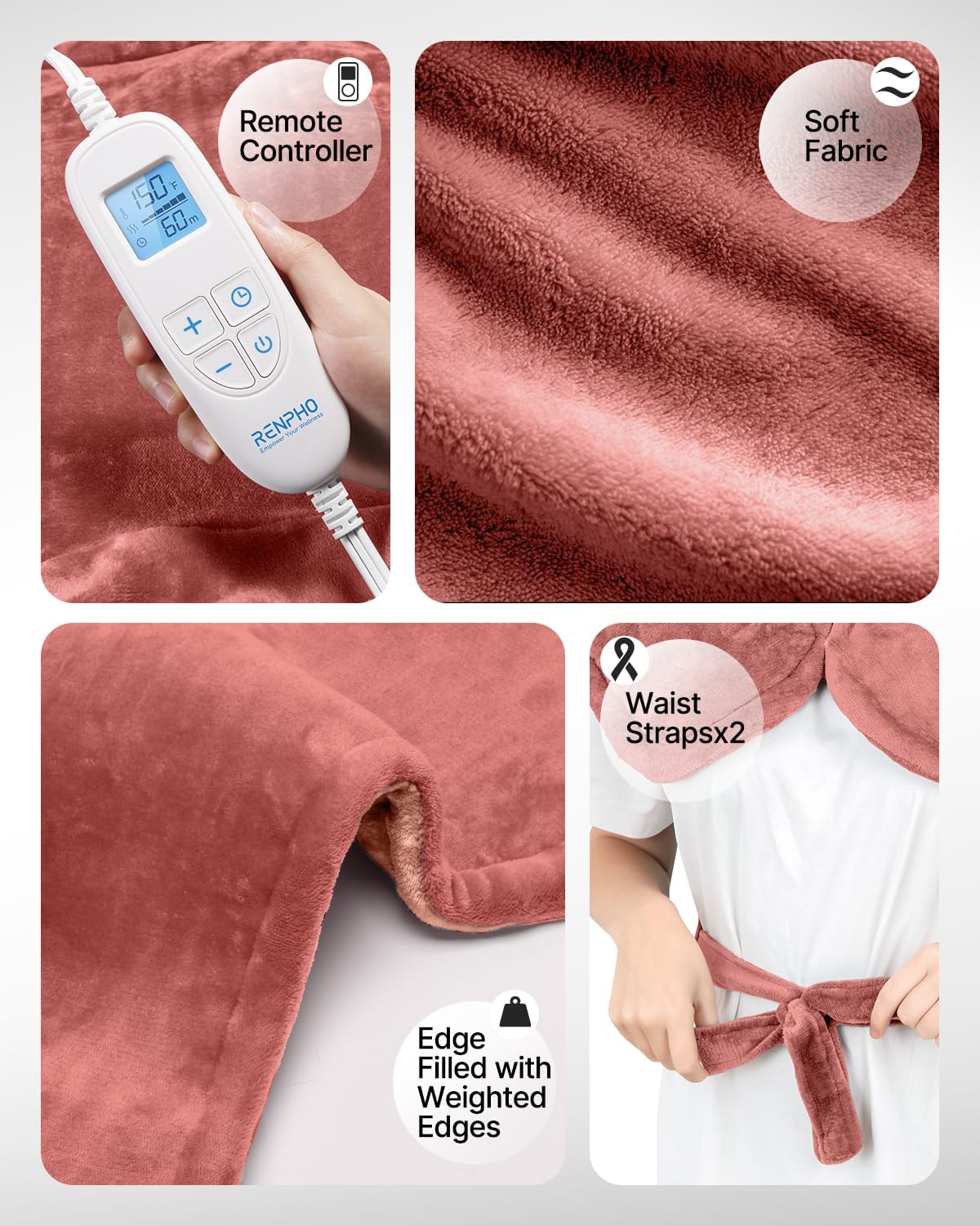 RENPHO Heating Pad for Back, Gift for Women & Men, FSA Eligible HSA